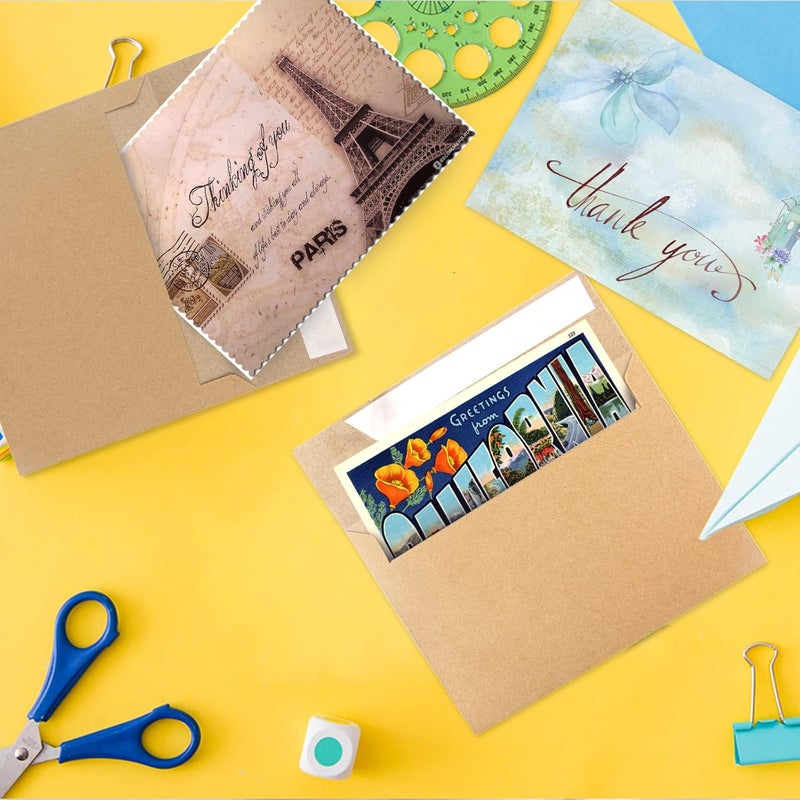 xflyxin 30 blank cards and envelopes each, thank you blank greeting cards and envelopes, brown A4 blank cards, 4x6 envelope invitations, suitable for printing custom, suitable for various occasions DIY - Image 4